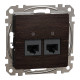 Розетка двойная компьютерная RJ45 CAT 5E UTP Венге Sedna Elements Schneider Electric SDD181452