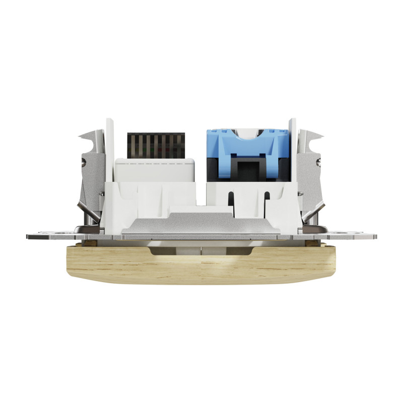 Розетка телекоммуникационная RJ45+RJ11 6UTP береза Sedna Design & Elements SDD180468