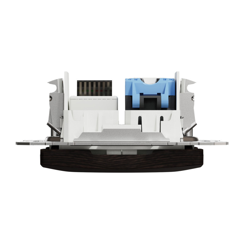 Розетка телекоммуникационная RJ45+RJ11 6UTP венге Sedna Design & Elements SDD181468