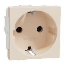 Розетка с ж/к без шторок 16А (винтовые зажимы) Unica New бежевая Schneider Electric NU303644