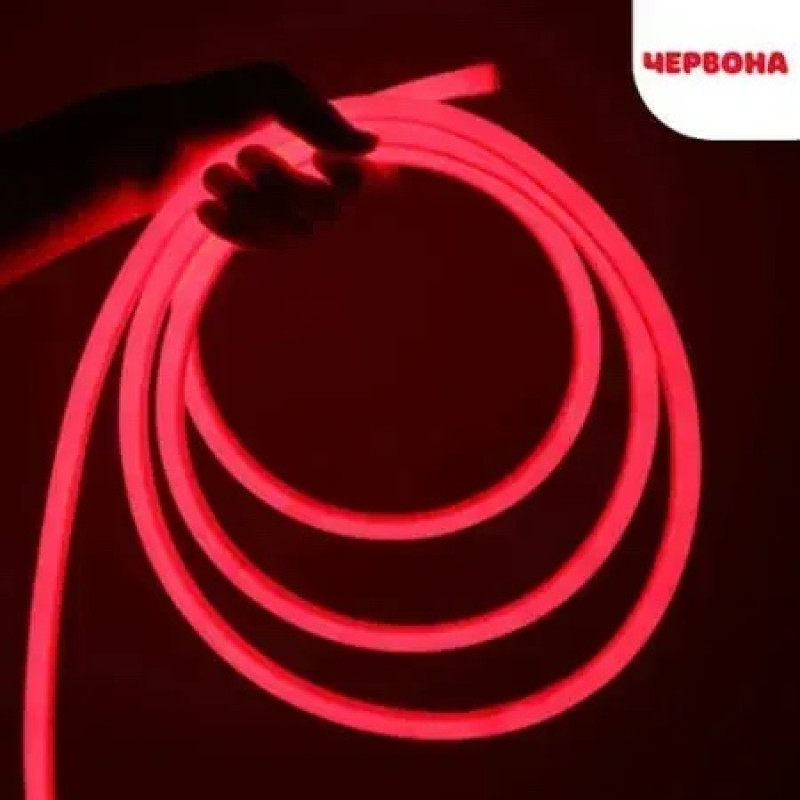 Гибкий неон NEON LEBRON L-NS, 300°, 14мм, SMD 2835, 120LED 6W/m, AC220V, красный IP65 25м 13-75-76-1
