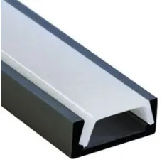 Профіль алюмінієвий (чорний) LEBRON L-SP світлодіодний накладний, матова лінза (комплект ) 2 м 13-78-66