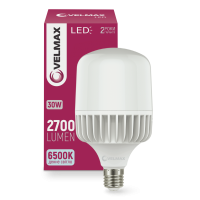 Светодиодная LED лампа VELMAX V-A80, 30W, Е27, 6500K, 2700Lm 21-90-33