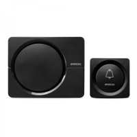 Звонок дверной беспроводной E-402, база DC 4,5В, кнопка DC 12В, 38 мелодий, черный 80668