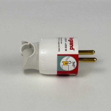 Вилка Legrand с заземлением 16A поворотная белая (050172)