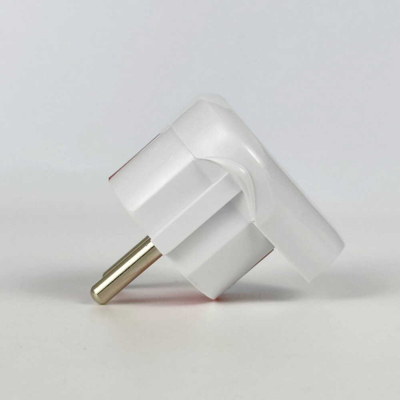 Вилка штепсельная EL-BI "L" с заземлением бело-красная инд.уп.( 505-005301-820 )