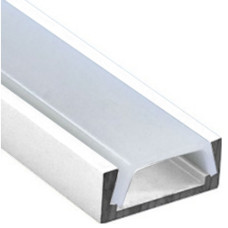 Профиль алюминиевый (белый) LEBRON L-SP светодиодный накладной, матовая линза (комплект) 2 м 13-78-67