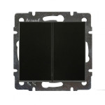 Выключатель двухклавишный LEZARD Rain антрацит 703-4288-101