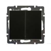 Выключатель двухклавишный LEZARD Rain антрацит 703-4288-101