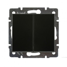 Выключатель двухклавишный LEZARD Rain антрацит 703-4288-101