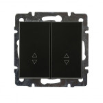 Выключатель двухклавишный проходной LEZARD Rain антрацит 703-4288-106