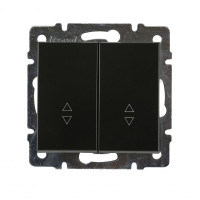 Выключатель двухклавишный проходной LEZARD Rain антрацит 703-4288-106