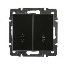 Выключатель двухклавишный проходной LEZARD Rain антрацит 703-4288-106