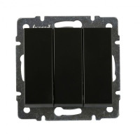 Выключатель трехклавишный LEZARD Rain антрацит 703-4288-109