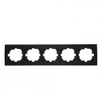 Рамка пятерная горизонтальная LEZARD Rain антрацит 703-4242-150