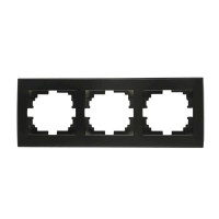 Рамка тройная горизонтальная LEZARD Rain антрацит 703-4242-148