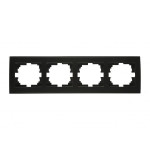 Рамка четверная горизонтальная LEZARD Rain антрацит 703-4242-149