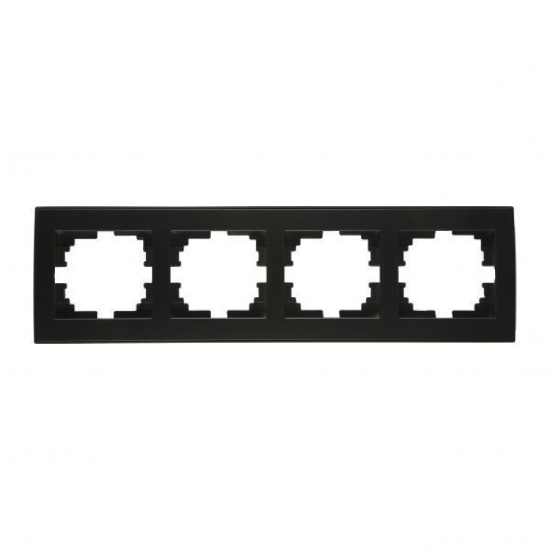 Рамка четверная горизонтальная LEZARD Rain антрацит 703-4242-149