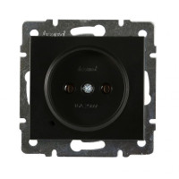 Розетка одинарная б/з LEZARD Rain антрацит 703-4288-121В