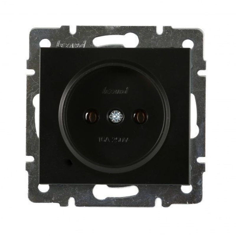 Розетка одинарна б/з LEZARD Rain антрацит 703-4288-121В