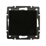 Розетка одинарная с/з и крышкой LEZARD Rain антрацит 703-4288-123В