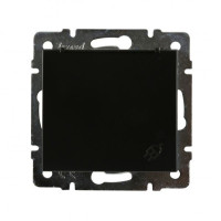 Розетка одинарная с/з и крышкой LEZARD Rain антрацит 703-4288-123В