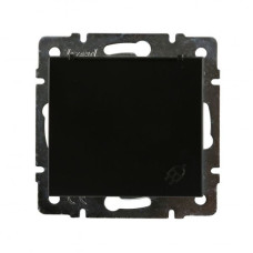 Розетка одинарная с/з и крышкой LEZARD Rain антрацит 703-4288-123В