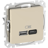 Розетка USB A+C, 3 A 45 Вт Бежевый Sedna Design Schneider Electric SDD112404