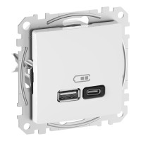 Розетка USB A+C, 3 A, 45 Вт Белый Sedna Design Schneider Electric SDD111404