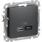 Розетка USB двойная А+А, 2.1А 230В Антрацит Sedna Design Schneider Electric SDD114404
