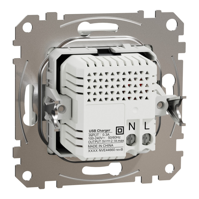 Розетка USB двойная А+А, 2.1А 230В Белый Sedna Design Schneider Electric SDD111401