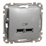 Розетка USB тип A+A 2,1A алюминий Sedna Design Schneider Electric SDD113401