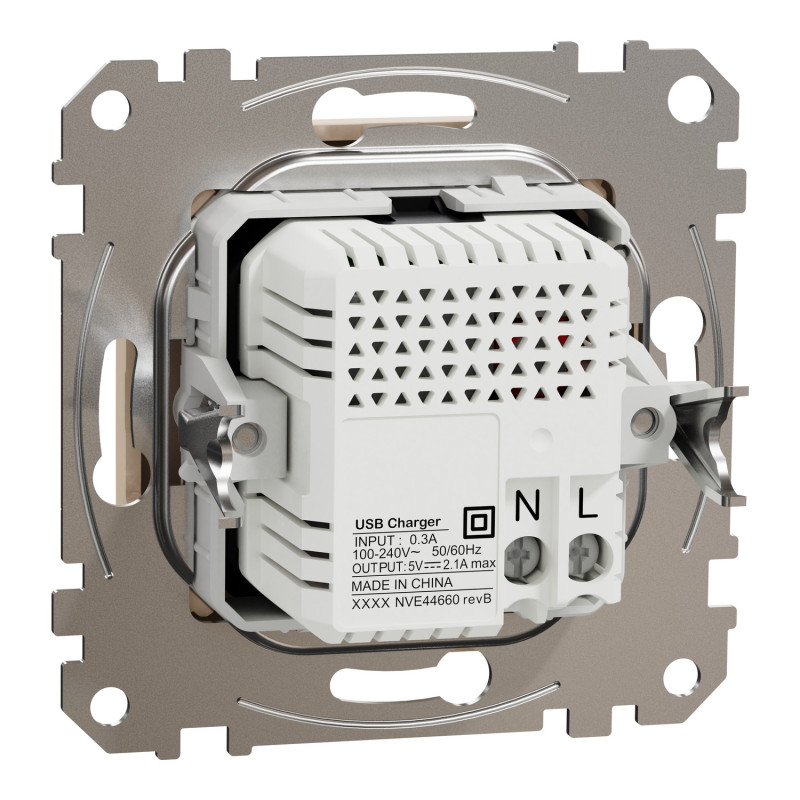 Розетка USB тип A+A 2,1A бежевая Sedna Design Schneider Electric SDD112401