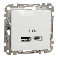 Розетка USB тип A+C 2,4A белая Sedna Design Schneider Electric SDD111402