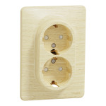 Розетка двойная с заземлением 16A – 250В со шторками Береза Sedna Design SDD380221