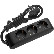 Удлинитель X-tendia с заземлением 3 гн. 5 м, с защитными шторками, черный Panasonic WLTB04352BL-UA