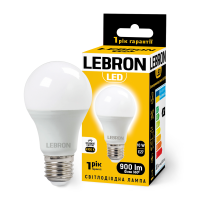 Светодиодная LED лампа LEBRON L-A60, 10W, Е27, 4100K, 900Lm, СВЧ датчик движения 11-11-84