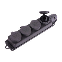 Розетка 4-я внеш. с заглушками 2Р+РЭ 1х16А 220-240V каучук 106-0400-0107