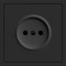 Розетка без заземления, механизм черный 16А Soft ER111-B ARDERO (без рамки) 80742