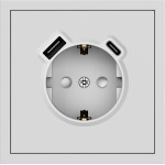 Розетка с заземлением 16А с USB-A 18W и Type-C 20W, механизм белый Soft ER123USB-W ARDERO (без рамки) 80724
