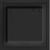 Розетка с заземлением, крышкой и шторками, механизм черный 16А Soft ER131-B ARDERO (без рамки) 80744