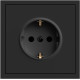 Розетка с заземлением, механизм черный 16А Soft ER121-B ARDERO (без рамки) 80743
