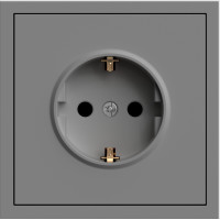 Розетка с заземлением, серый механизм 16А Soft ER121-G ARDERO (без рамки) 80769