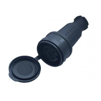 Розетка каучуковая силовая 32А черная LUXEL (1136)