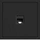 Розетка компьютерная, механизм черный Soft ER151PC-B ARDERO (без рамки) 80748
