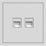 Розетка компьютерная двойная, механизм белый Soft ER152PC-W ARDERO (без рамки) 80723