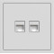 Розетка компьютерная двойная, механизм белый Soft ER152PC-W ARDERO (без рамки) 80723
