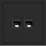 Розетка компьютерная двойная, механизм черный Soft ER152PC-B ARDERO (без рамки) 80749