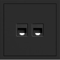Розетка компьютерная двойная, механизм черный Soft ER152PC-B ARDERO (без рамки) 80749