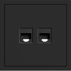 Розетка компьютерная двойная, механизм черный Soft ER152PC-B ARDERO (без рамки) 80749